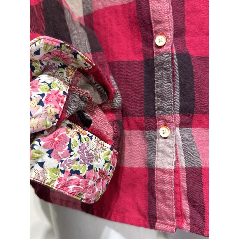 Anthropologie Isabella Sinclair Plaid Button Front Shirt Lace Back Top Size S - Picture 3 of 12